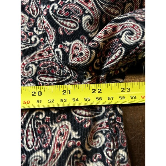 Havana Jacks Cafe Men's Size Medium Button Paisley Corduroy Long Sleeve Shirt - Picture 4 of 4